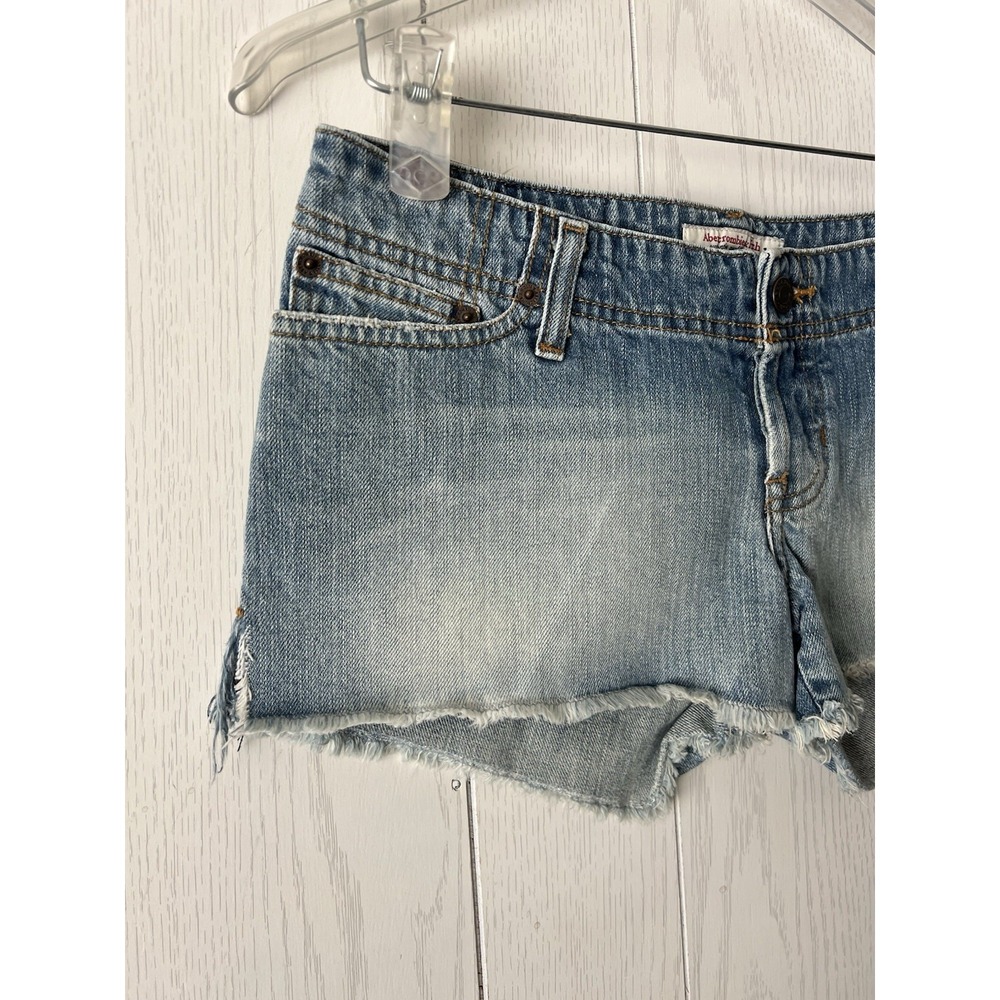 Vtg Y2K Abercrombie & Fitch Women's Low Rise Blue Jean Denim Mini Shorts Size 2 - Picture 4 of 15